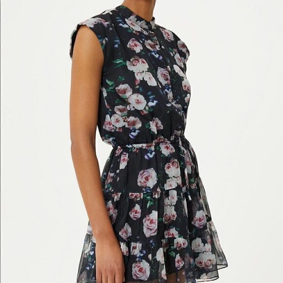 REBECCA Minkoff Ollie Black Floral Mini Dress | Size Small - Picture 15 of 16